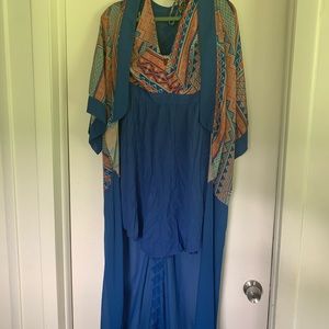 Open front tunic and short dress set.